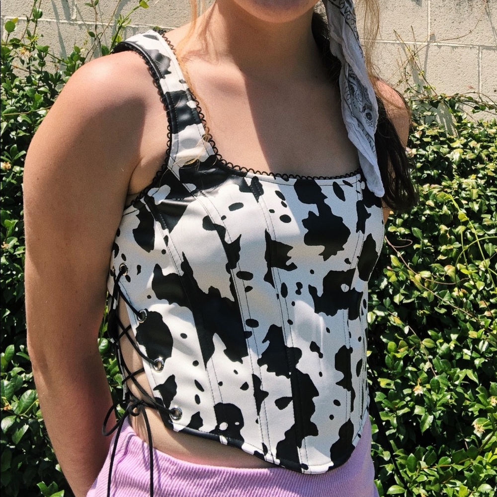 Cow print corset